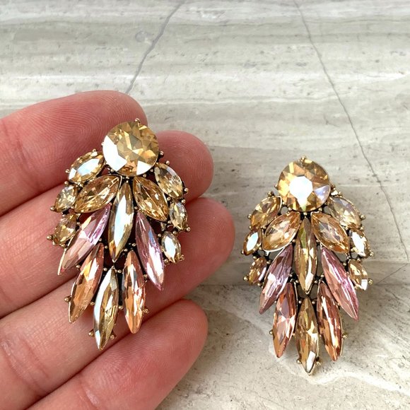 New ~ Anthropologie Ettika "Cry Me A River" Clear Crystal Drop Earrings - Picture 12 of 12